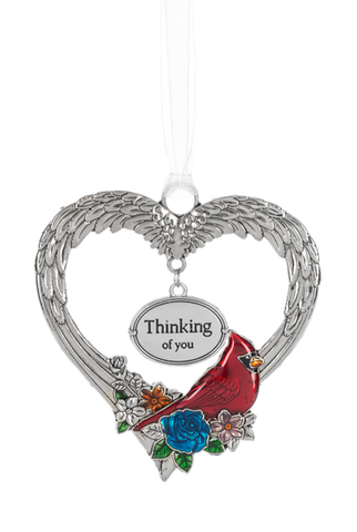 Thinking of you Cardinal Heart Ornament