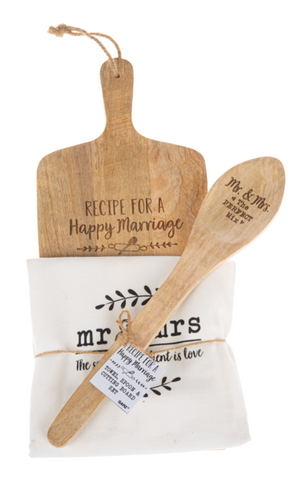 Recipe for Happy Marriage - Board, Towel & Spoon Sets (3 pc. set)