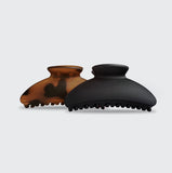 KITSCH - Recycled Plastic Medium Claw Clips 2pc - Black & Tort