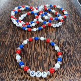 Paco Designs - USA Beaded Bracelet