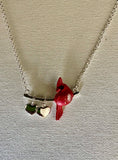 Carol Young Silver - Cardinal with Hearts Jewelry Necklace in Box