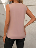 Sleeveless Knit Tank Top Women Loose Fit Solid Color