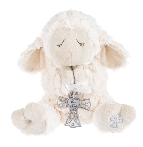 13" Serenity Lamb With Crib