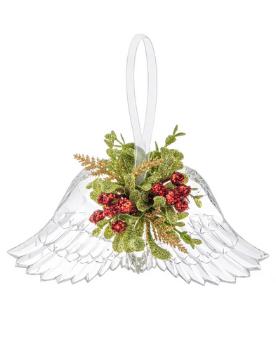 Mistletoe Angel Wings Ornament