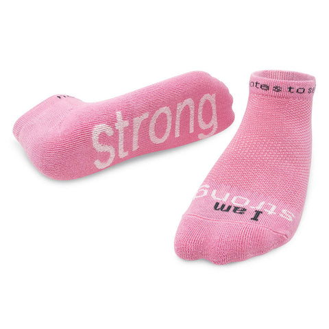 STRONG - 'I am strong' pink socks