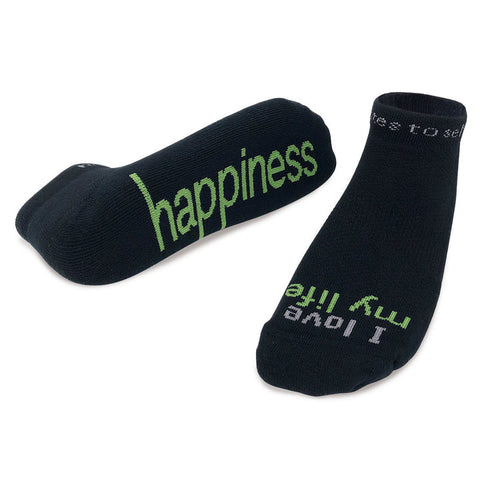 I love my life – happiness™ black low-cut socks