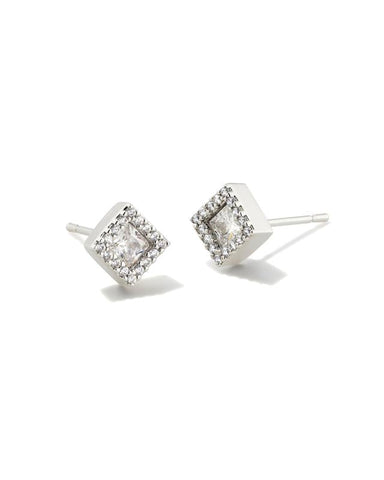 GRACIE STUD EARRINGSSILVER WHITE