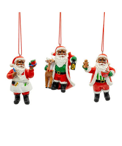 African American Santa Ornament