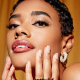 MIKKI PAVE HOOP EARRINGS GOLD WHITE