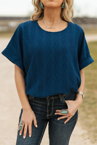 Textured blouse NAVY