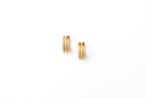 PVD Fluted Huggie Earrings