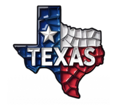 Texas Shape Flag Tile Magnet 