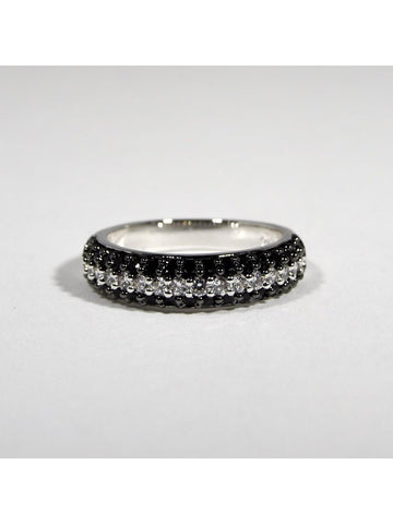 R. S. Covenant 830 Silver Black and White Cubic Zirconia