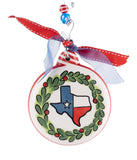 Texas Flag Wreath Puff Ornament