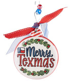 Texas Flag Wreath Puff Ornament