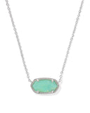 ELISA PENDANT NECKLACE SILVER MINT IRIDESCENT ABALONE