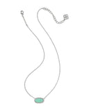 ELISA PENDANT NECKLACE SILVER MINT IRIDESCENT ABALONE