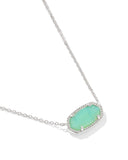 ELISA PENDANT NECKLACE SILVER MINT IRIDESCENT ABALONE