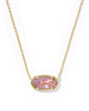 ELISA PENDANT NECKLACE GOLD LIGHT MAUVE