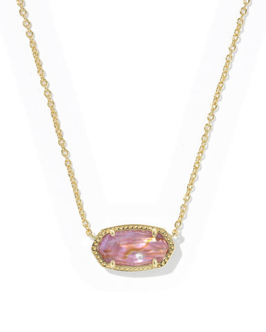 ELISA PENDANT NECKLACE GOLD LIGHT MAUVE