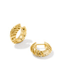 TIGER STRIPED MIKKI HUGGIE EARRINGS GOLD