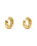 TIGER STRIPED MIKKI HUGGIE EARRINGS GOLD