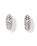 TIGER STRIPED MIKKI HUGGIE EARRINGS SILVER