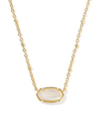 TIGER STRIPED ELISA SHORT PENDANT NECKLACE GOLD NATURAL MOTHER OF PEARL
