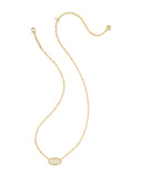 TIGER STRIPED ELISA SHORT PENDANT NECKLACE GOLD NATURAL MOTHER OF PEARL