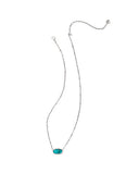 TIGER STRIPED ELISA SHORT PENDANT NECKLACE VINTAGE SILVER BLUE MARBLE