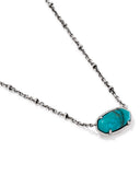 TIGER STRIPED ELISA SHORT PENDANT NECKLACE VINTAGE SILVER BLUE MARBLE