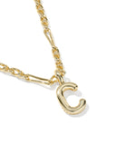 BUBBLE LETTER C SHORT PENDANT NECKLACE GOLD