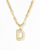 BUBBLE LETTER D SHORT PENDANT NECKLACE GOLD