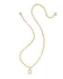 BUBBLE LETTER D SHORT PENDANT NECKLACE GOLD