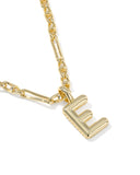 BUBBLE LETTER E SHORT PENDANT NECKLACE GOLD