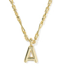 BUBBLE LETTER A SHORT PENDANT NECKLACE GOLD