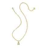 BUBBLE LETTER A SHORT PENDANT NECKLACE GOLD