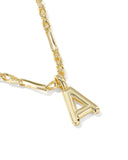 BUBBLE LETTER A SHORT PENDANT NECKLACE GOLD