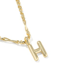 BUBBLE LETTER H SHORT PENDANT NECKLACE GOLD
