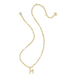 BUBBLE LETTER M SHORT PENDANT NECKLACE GOLD