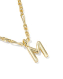 BUBBLE LETTER M SHORT PENDANT NECKLACE GOLD