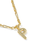 BUBBLE LETTER P SHORT PENDANT NECKLACE GOLD
