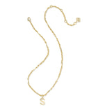 BUBBLE LETTER S SHORT PENDANT NECKLACE GOLD