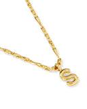 BUBBLE LETTER S SHORT PENDANT NECKLACE GOLD
