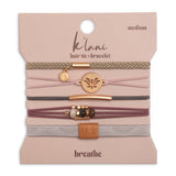 "Breathe" Lotus Flower Earthy Tones Hair Tie Bracelets