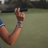 "Chip" Blue & Cream Hair Tie Bracelets with Removable Ball Marker