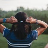 "Chip" Blue & Cream Hair Tie Bracelets with Removable Ball Marker