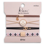 "Drive" Black & Cream Hair Tie Bracelets with Removable Ball Marker