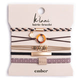 "Ember" Tortoise Shell Ring Charm with gold, browns and neutrals.