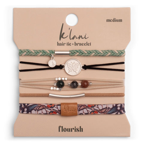 "Flourish" Natural Butterfly Hair Tie Bracelets